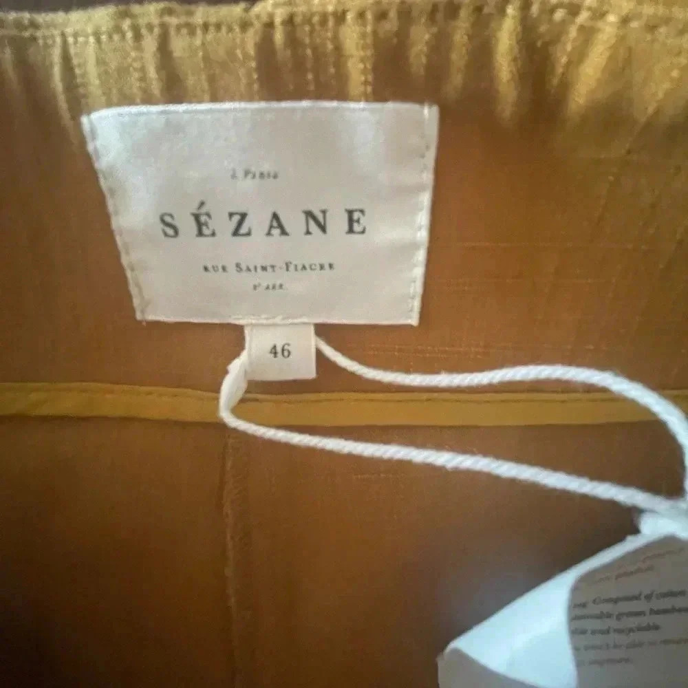 Sézane pants Mustard yellow Armando Trousers 14 Ocre $288 - Picture 10 of 14